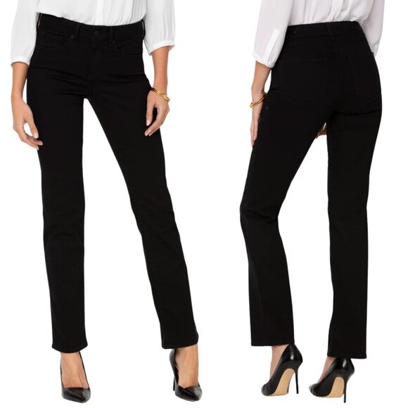NWT NYDJ Marilyn Straight Jeans in Black Sz. 16 - Picture 1 of 7